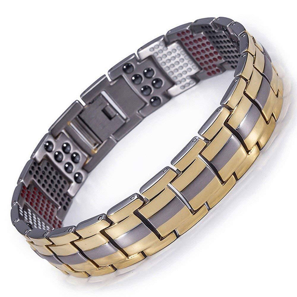 Magnetic Therapy Bracelet – Titanium Double Row Strength Pain Relief Bracelets