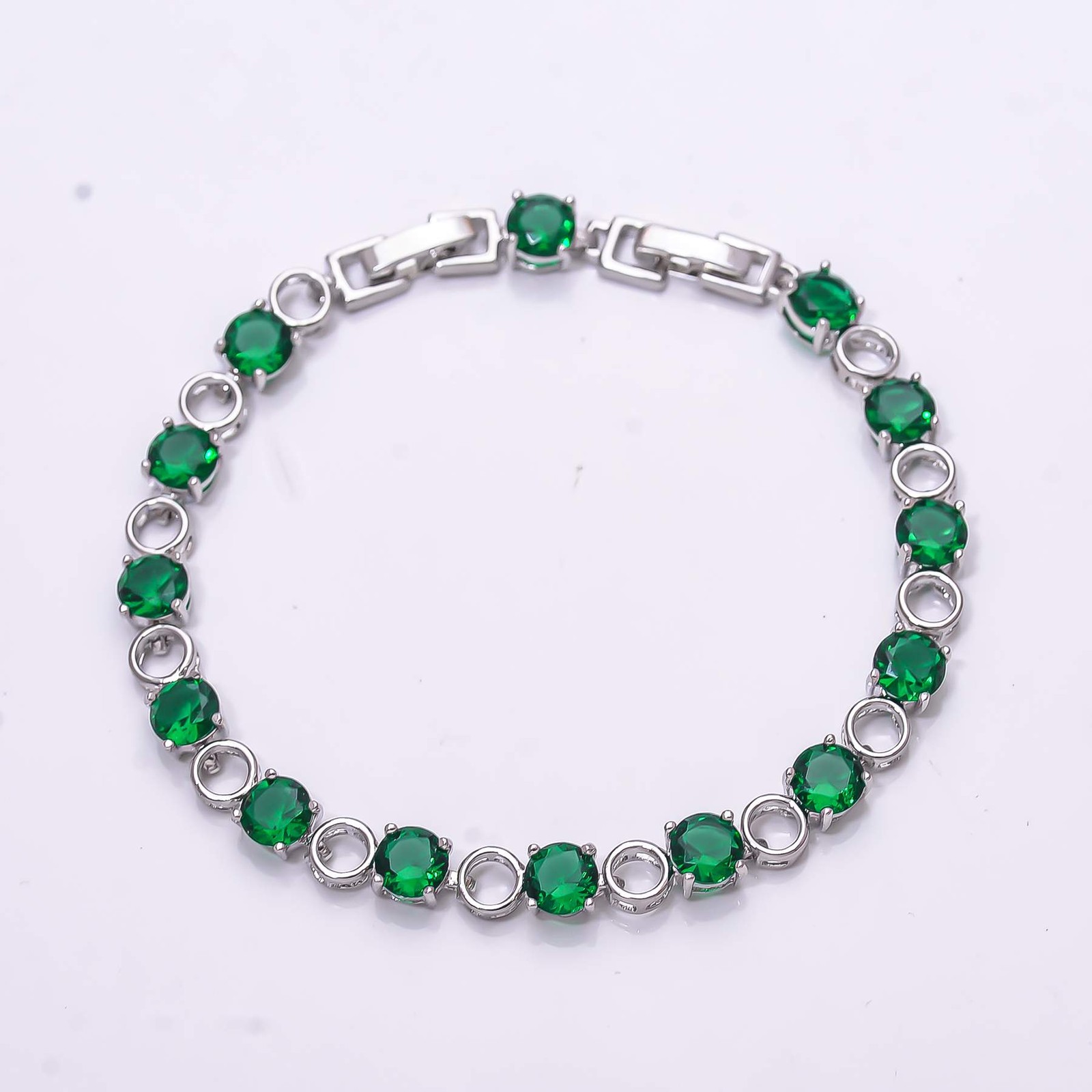 Tsavorite 925 Sterling Silver Tennis Bracelet 7.99″, Christmas Gift B68721