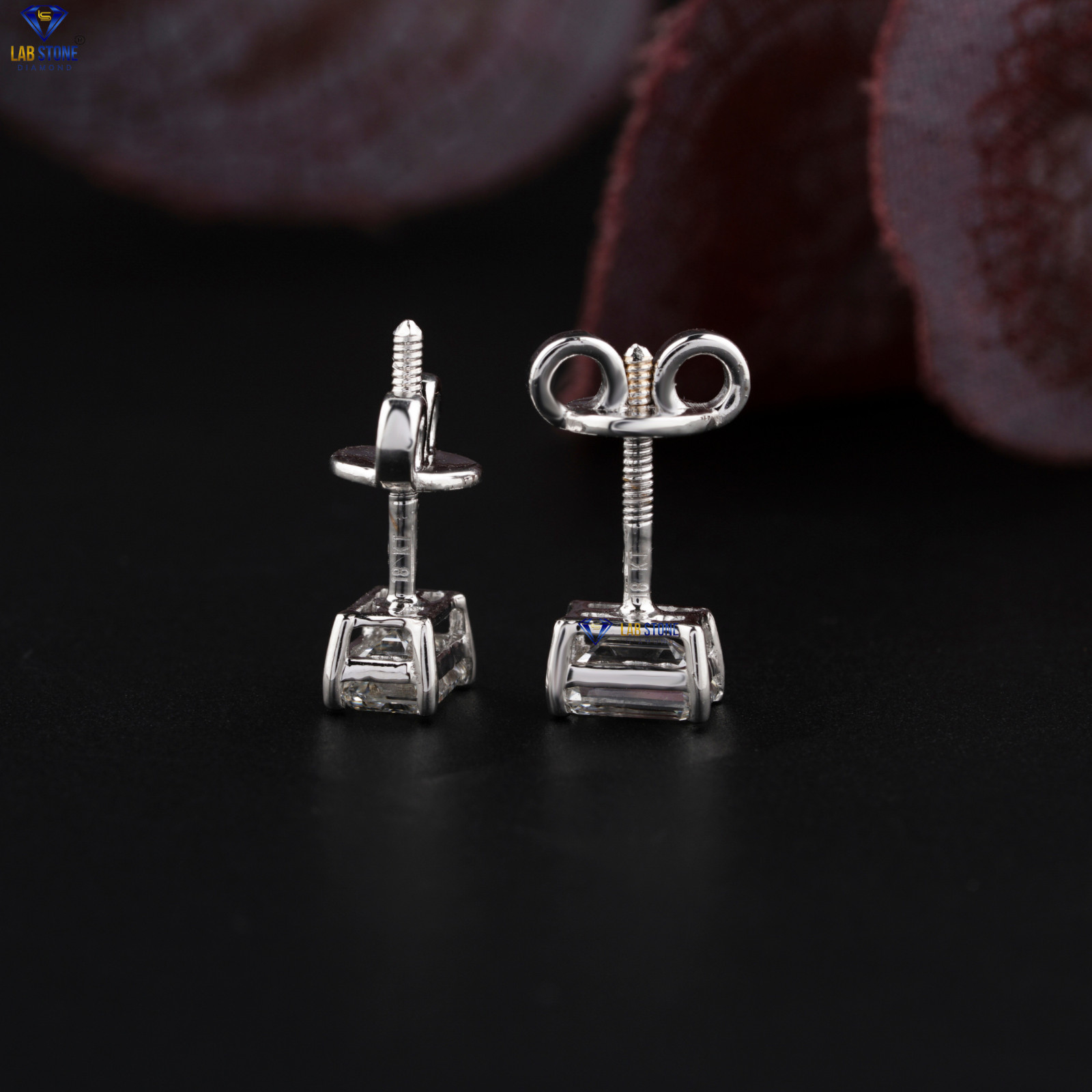 0.93 TDW Emerald Cut Beautifu Earring Moissanite Diamond White Gold 10k Labstone