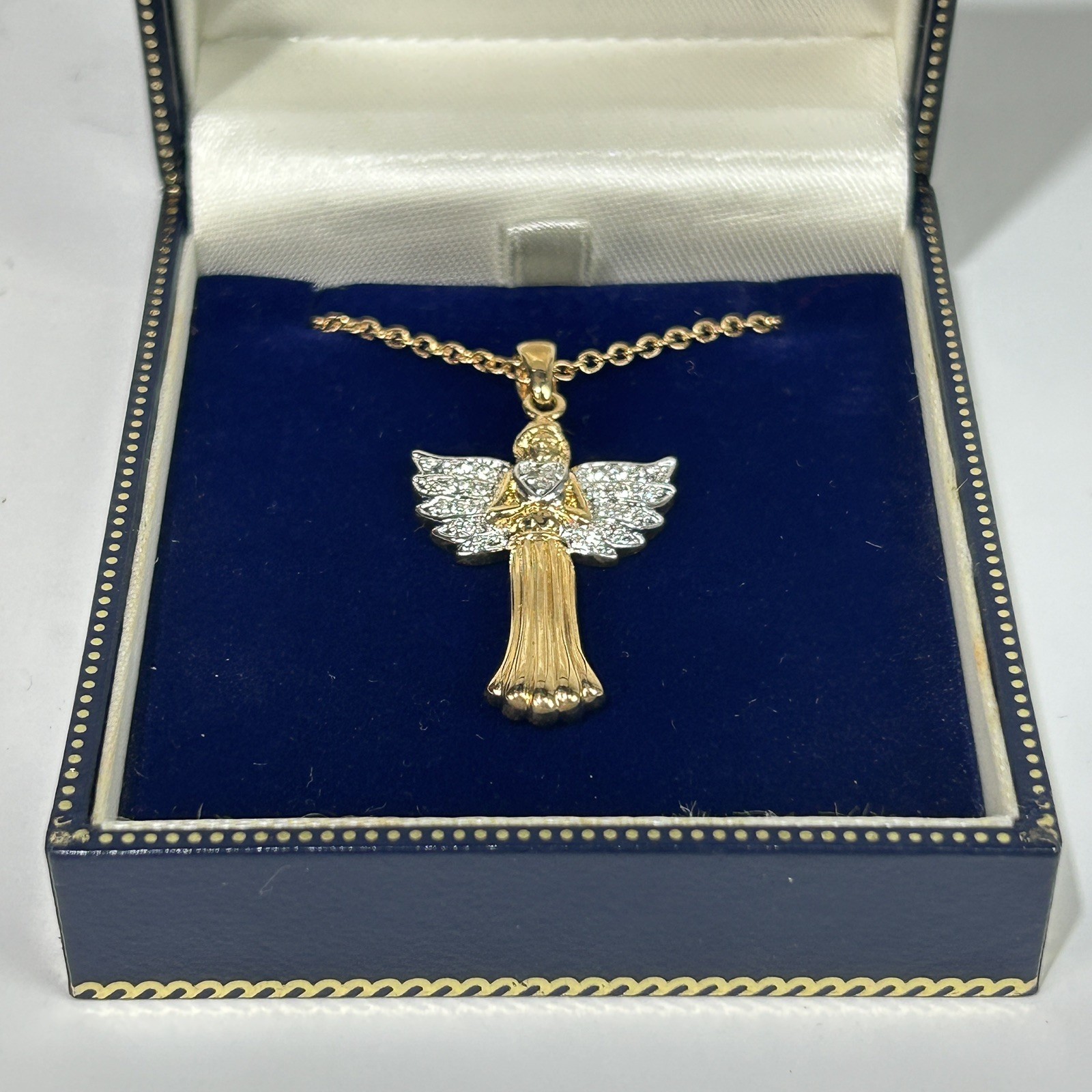 Brooks & Bentley 18 Carat Gold Plated Angel Necklace With Diamanté Boxed