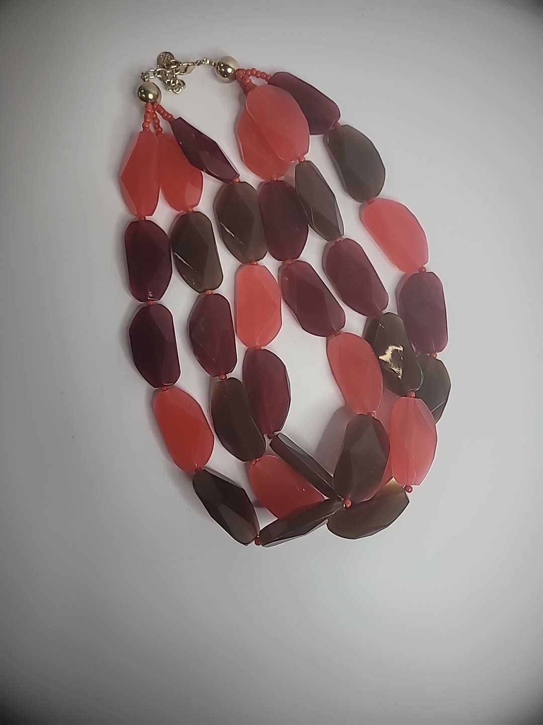 Vintage Bill Blass Beaded Multi Strand Gold Tone Beaded Necklace Jewelry Costume