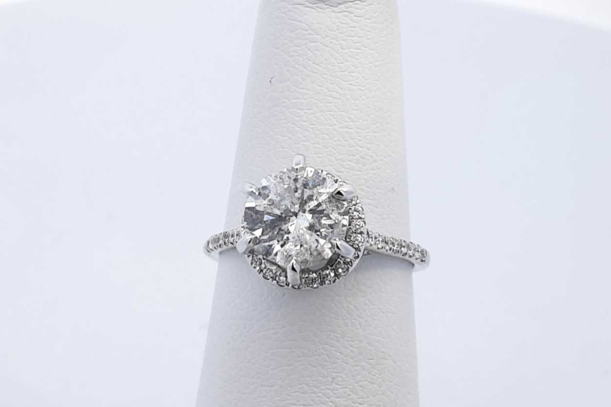 18k White Gold Diamond Ring 1.0ctw Center Diamond 3.4 Grams Size 5 Eb0526oorxde