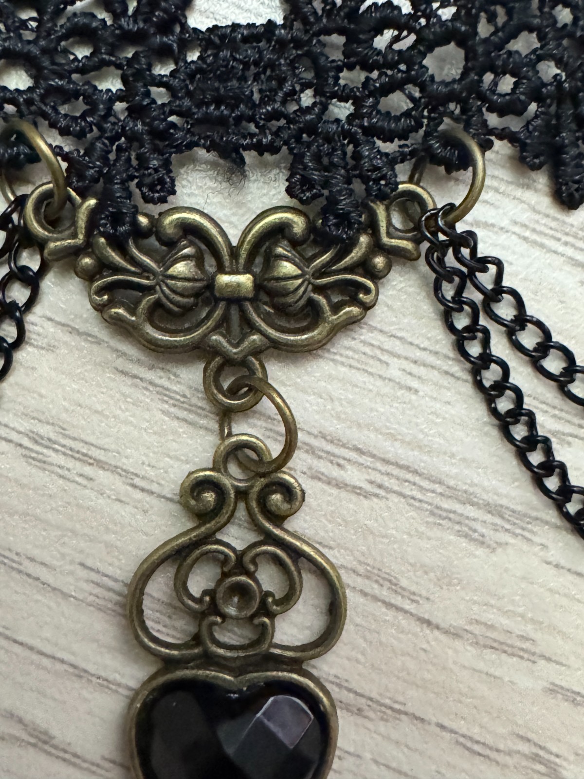Victorian Gothic Black Lace Choker Necklace