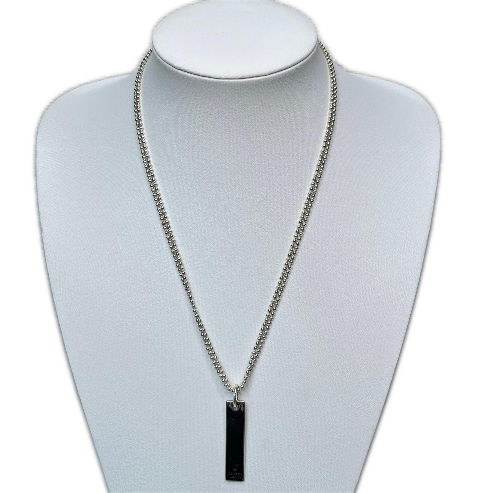 Gucci Silver Necklace Women’s 19.7in Chain with 0.35in Charm