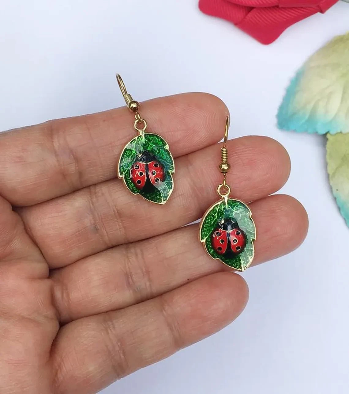 Ladybug earrings Lady red Bug earrings Gift idea for Mom sister girlfriend