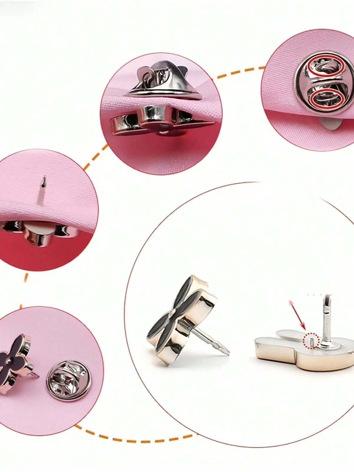 Women Shirt Brooch Buttons Blouse Pins Modesty Pins Cover Up Brooch Pins
