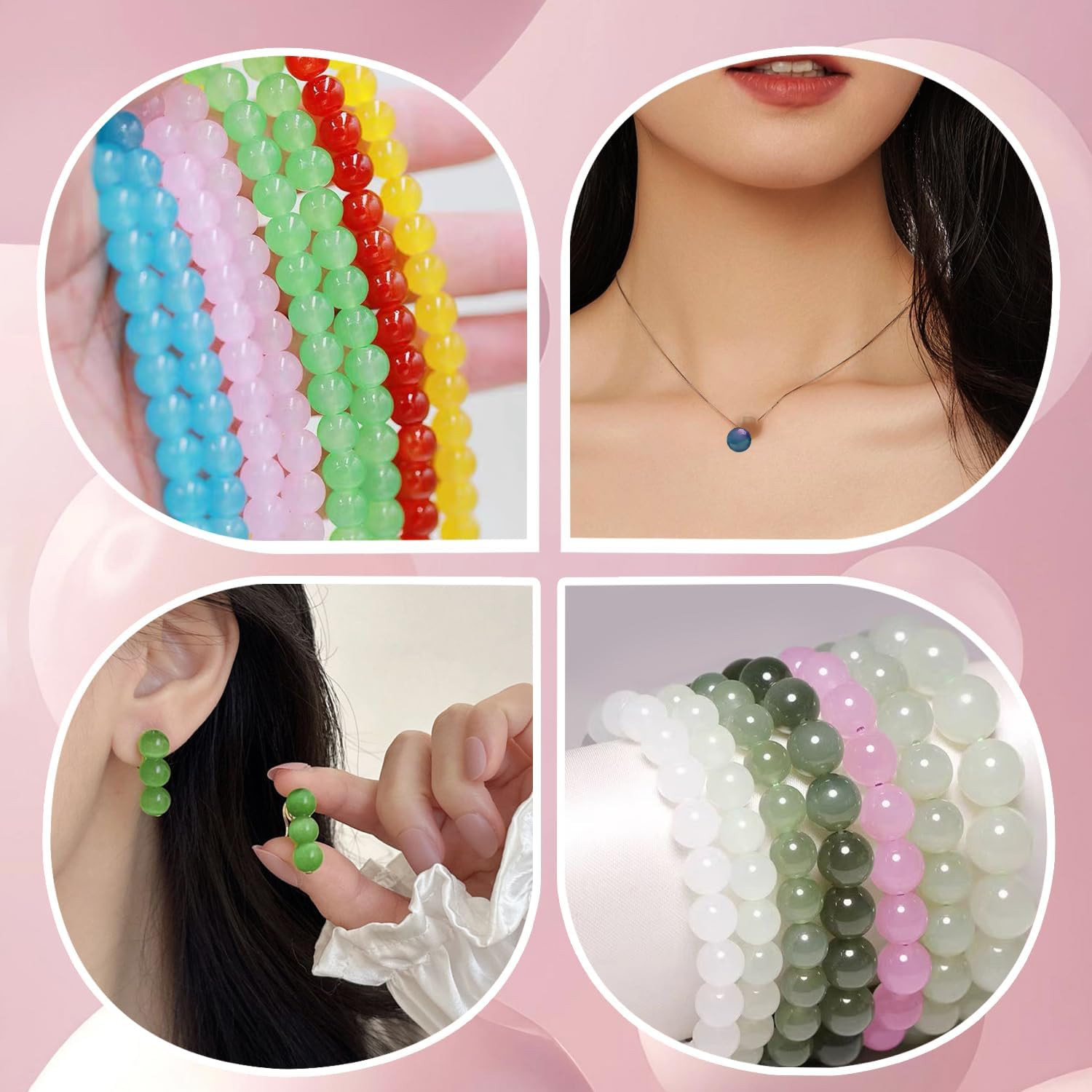 6mm Glass for Bracelets 1400pcs 24 Colors Round Crystal Glass Bracelet