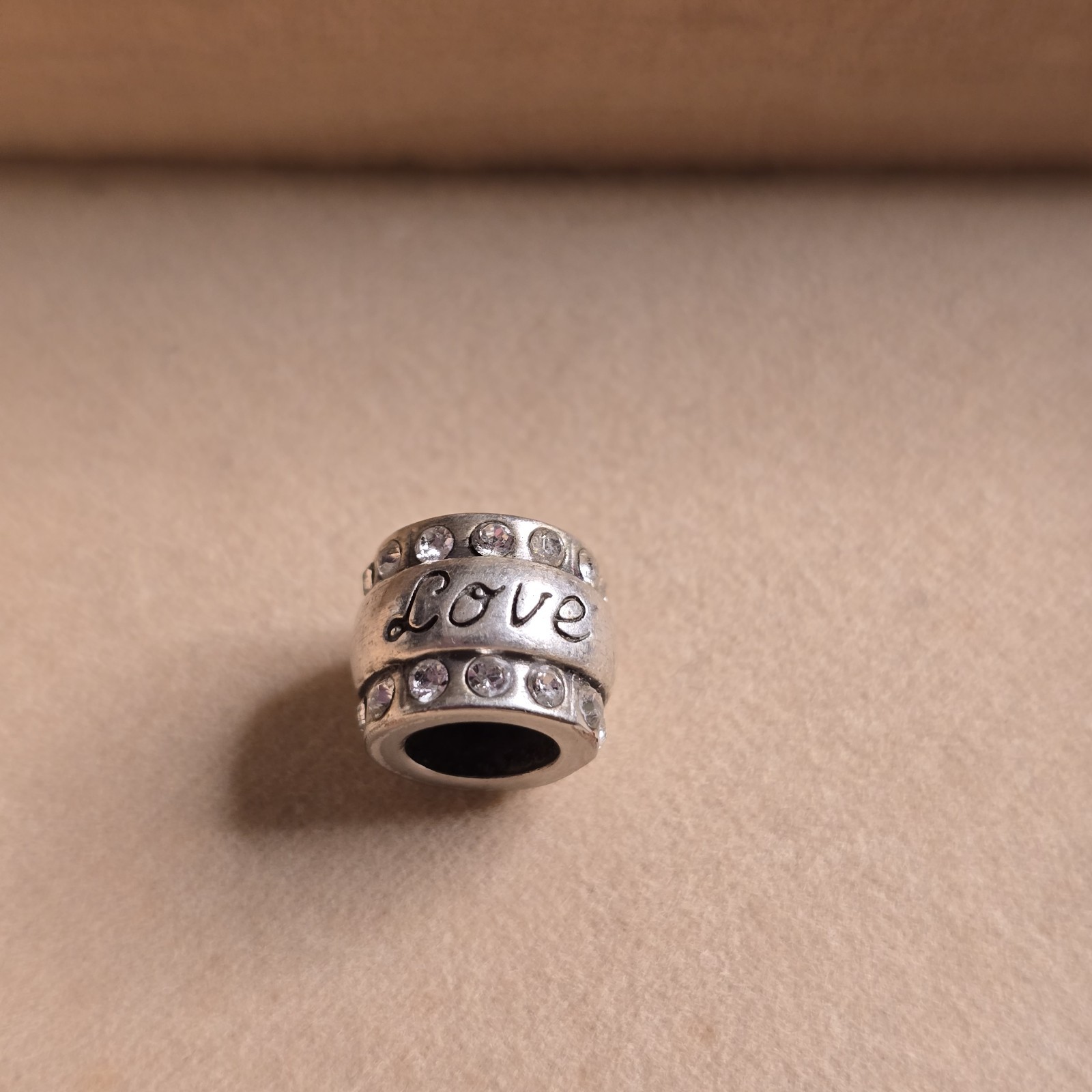 Vintage Brighton Spacer Bead Charm Love Family Glam Silver Tone