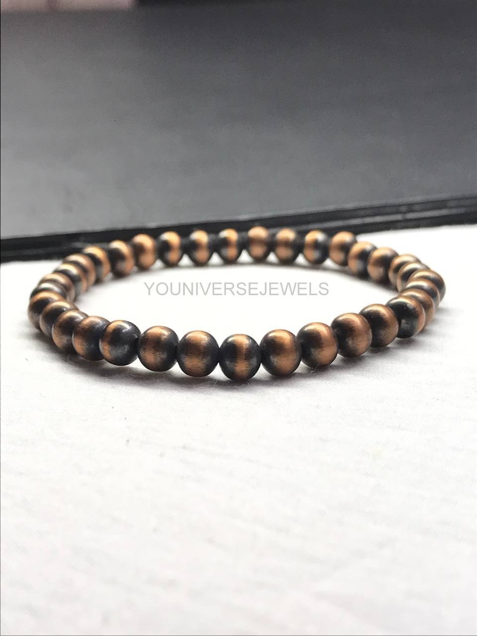 6MM Copper Bracelet For Men & Women, Handmade Stretch Bracelet, Gift For Her/Him