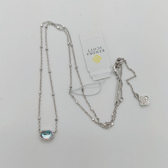 New Kendra Scott Mini Elisa Silver Satellite Pendant Necklace in Dichroic Glass