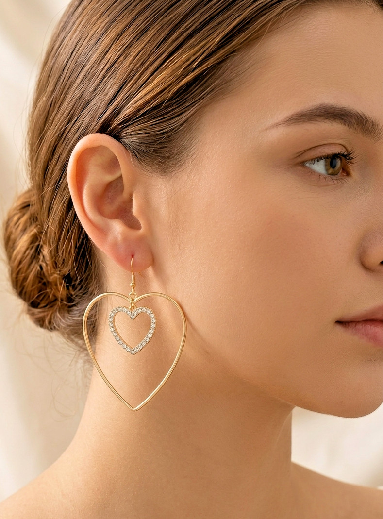 No Boundaries Double Heart Earrings