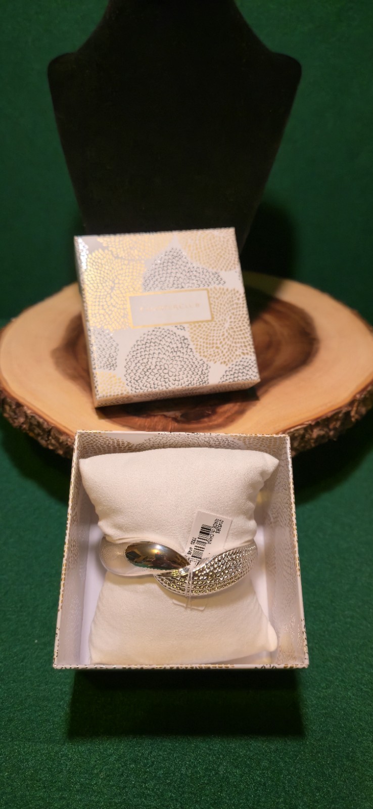 NIB Charter Club Hinged Bracelet. Silver Tone