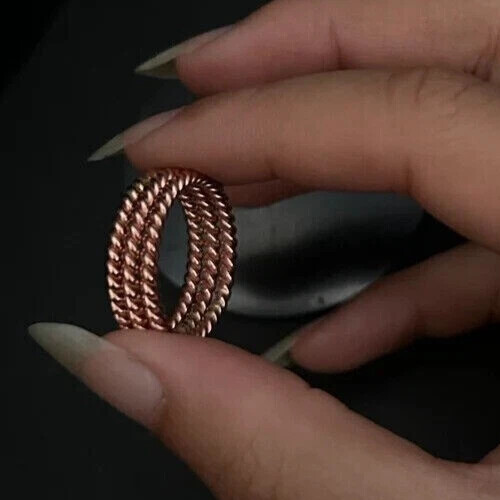 Solid Pure Copper Minimalist Healing Ring, Handmade, Unisex, 3 Pc Tensor Rings