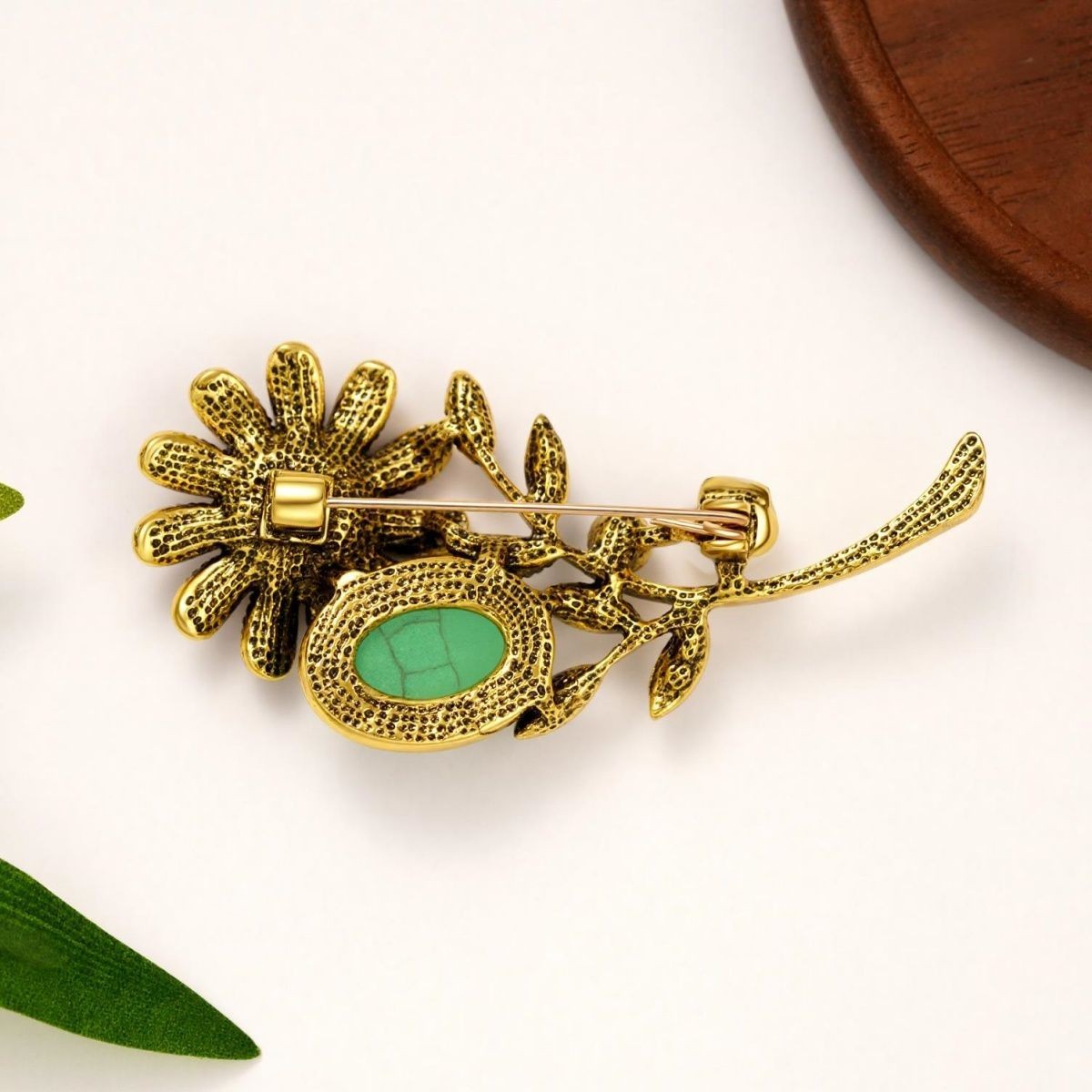 New Ethnic Brooch Women Alloy Rhinestone Flower Pin Clothing Bag