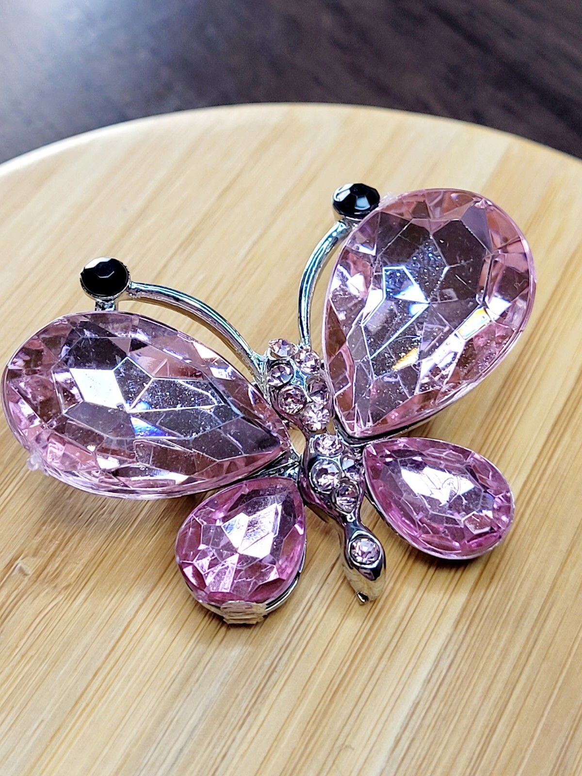 Pink Butterfly Vintage Brooch Bow Handmade, Gift bag Included, BRAND NEW
