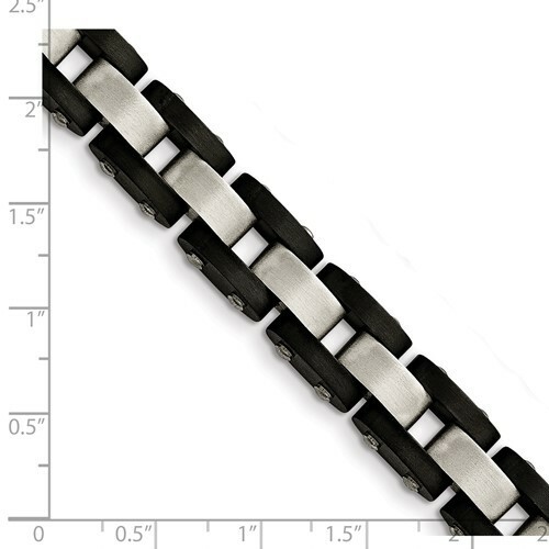 *BRAND NEW* Chisel Stainless Brushed Black IP-plated 8in Bracelet SRB1436-8