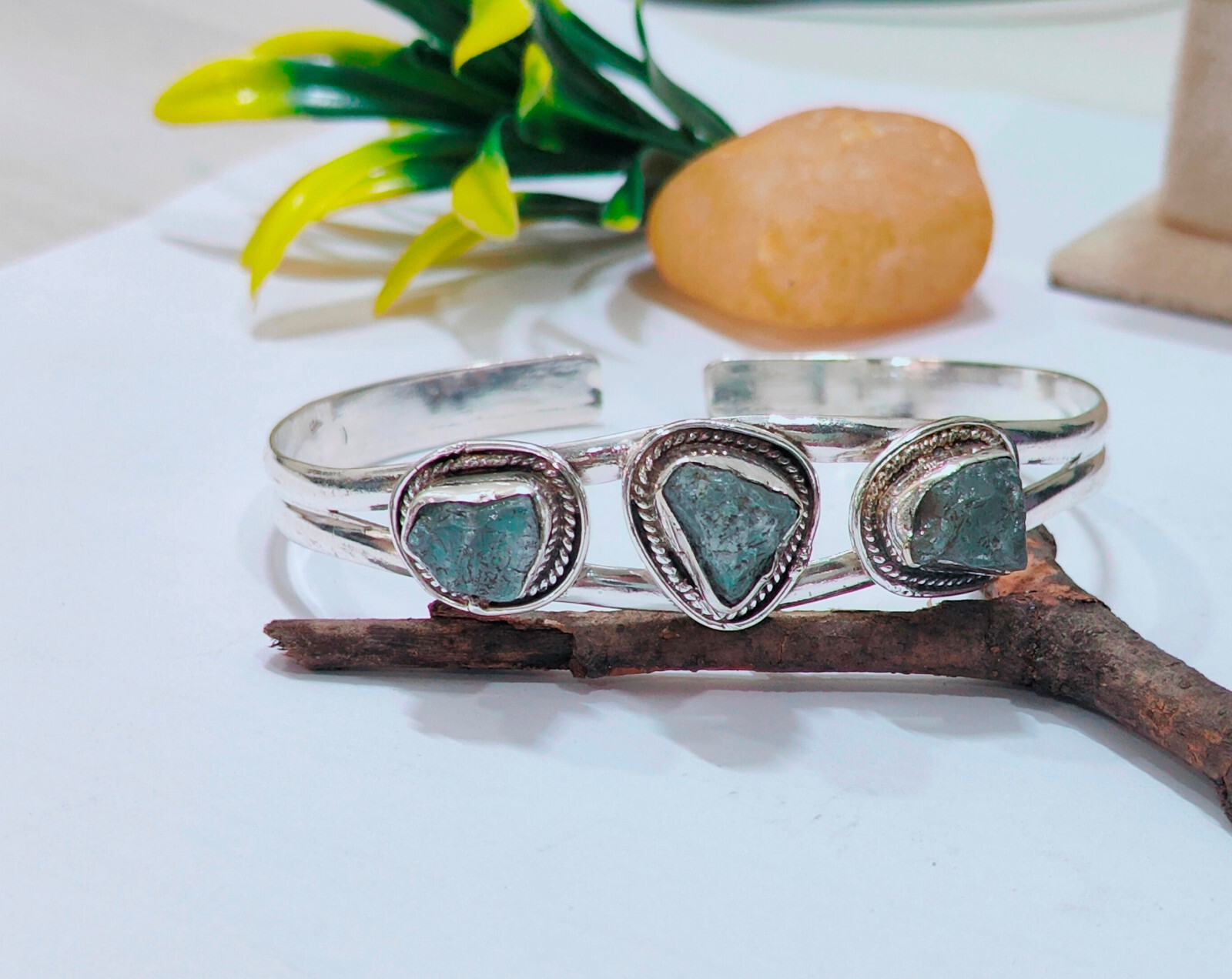 Aquamarine Bracelet Handmade Designer Bracelet Gift to Her inch – 7.5