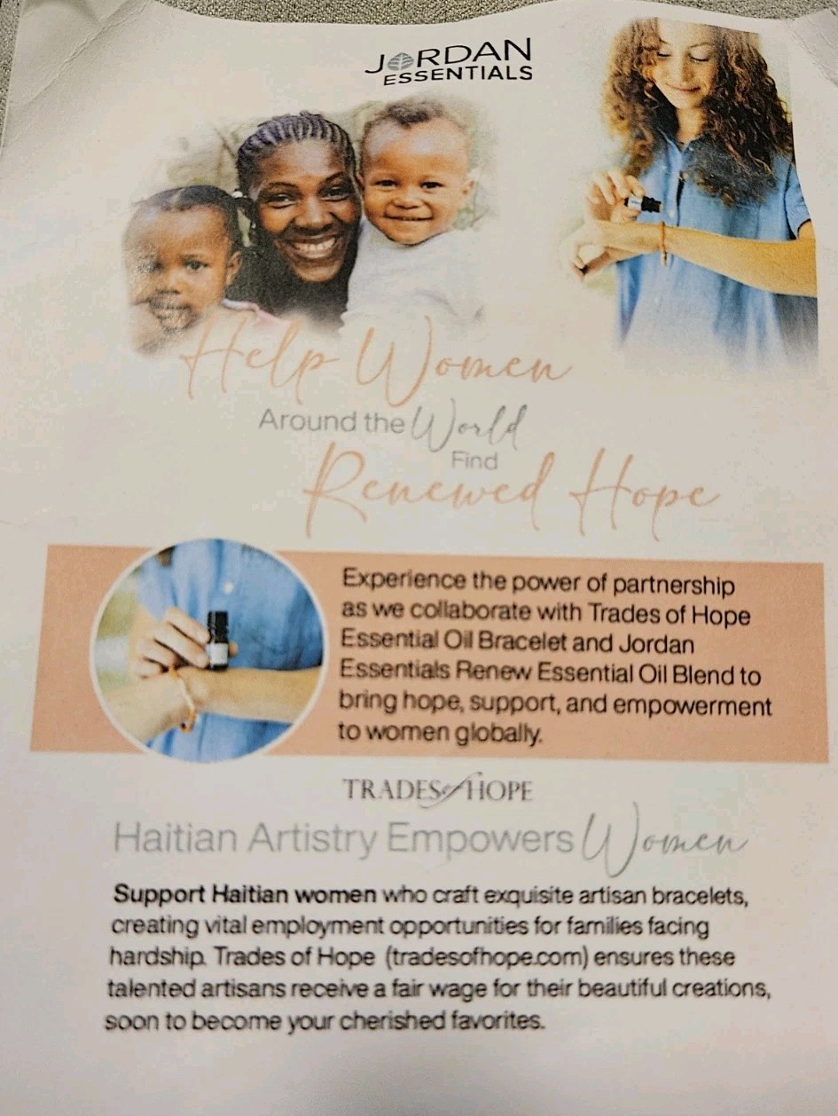 Jordan Essentials/Trades Of Hope Renewed Hope Bracelet Essential Oil Set NIP