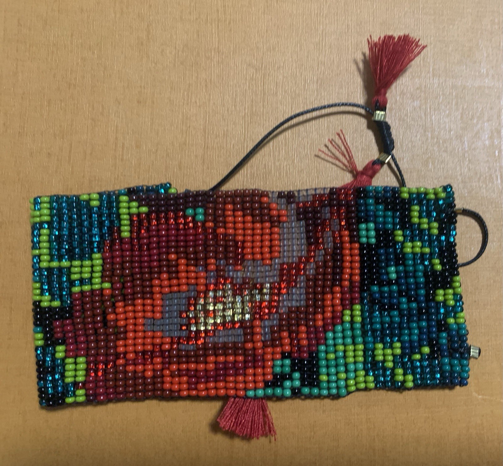 Beaded Bead Bracelet Wide, Colorful Tassels (Green, Red, Black, Etc.)