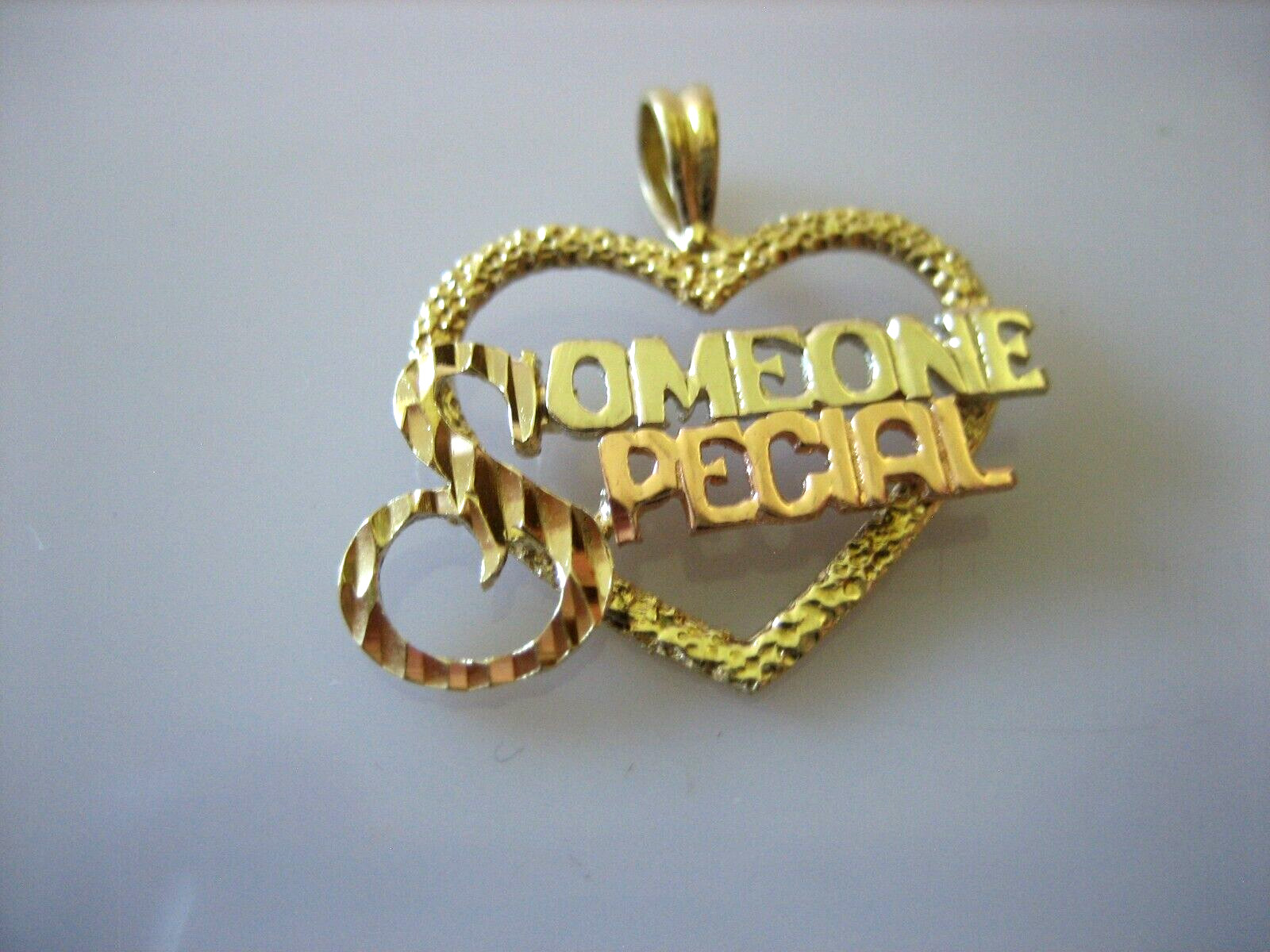 14K Signed OR Black Hills Tri Color Gold Someone Special Heart Pendant