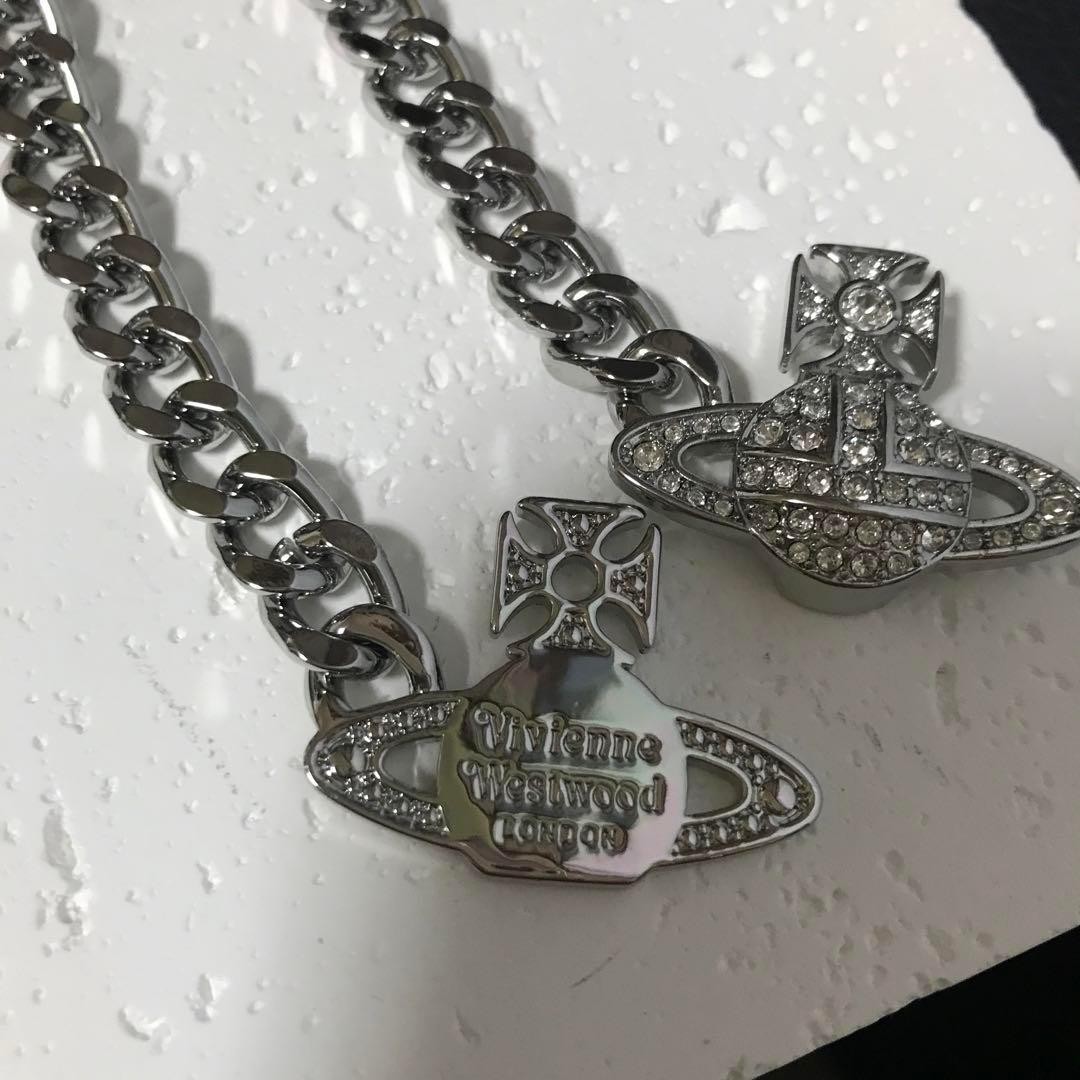 Vivienne Westwood GRAZIELLA Silver Orb Necklace Choker Chain In Box/Drawstring