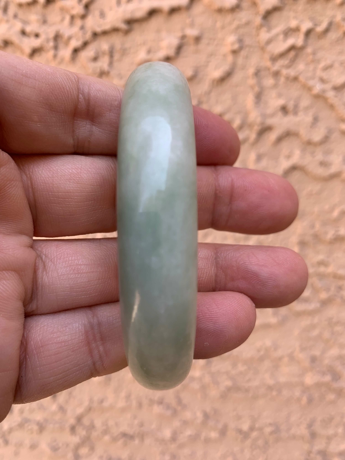 Gorgeous Natural Real Chinese Light Green Jade Bangle Bracelet Jadeite Jade 64mm