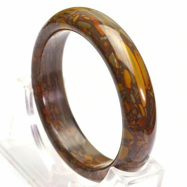 Jade Handmade 100% Natural High Quality Brown JADE Bangle Bracelet