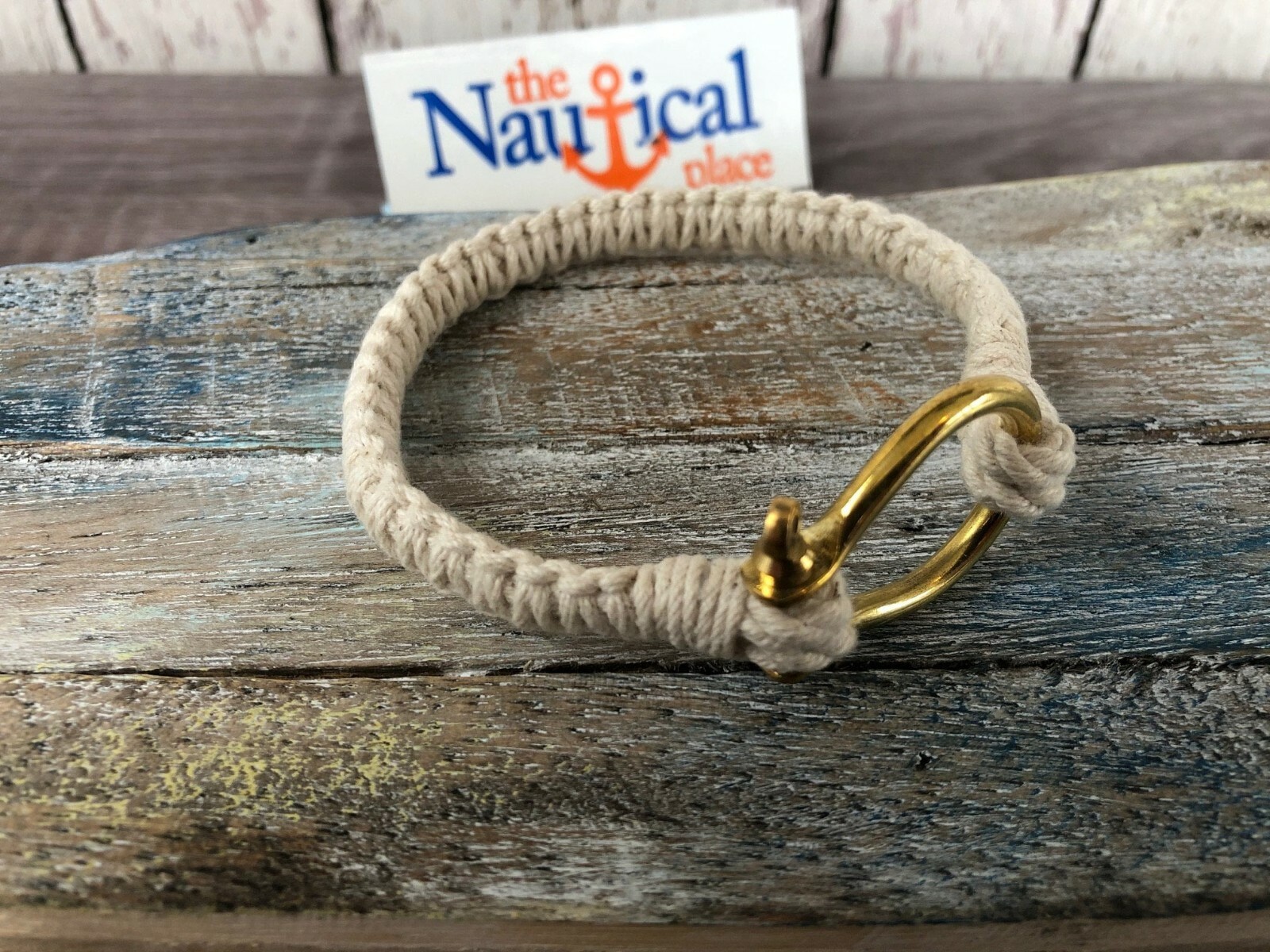 Hand Tied Sailor Knot Bracelet w/ Brass Shackle – Braided Nautical Jewelry