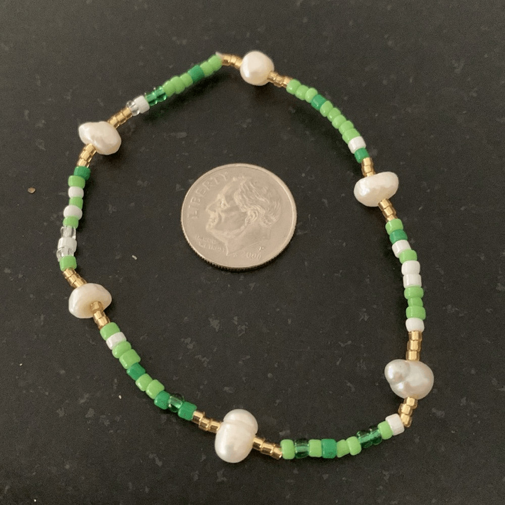 Genuine Freshwater Pearl & Miyuki Bead Stretch Bracelet