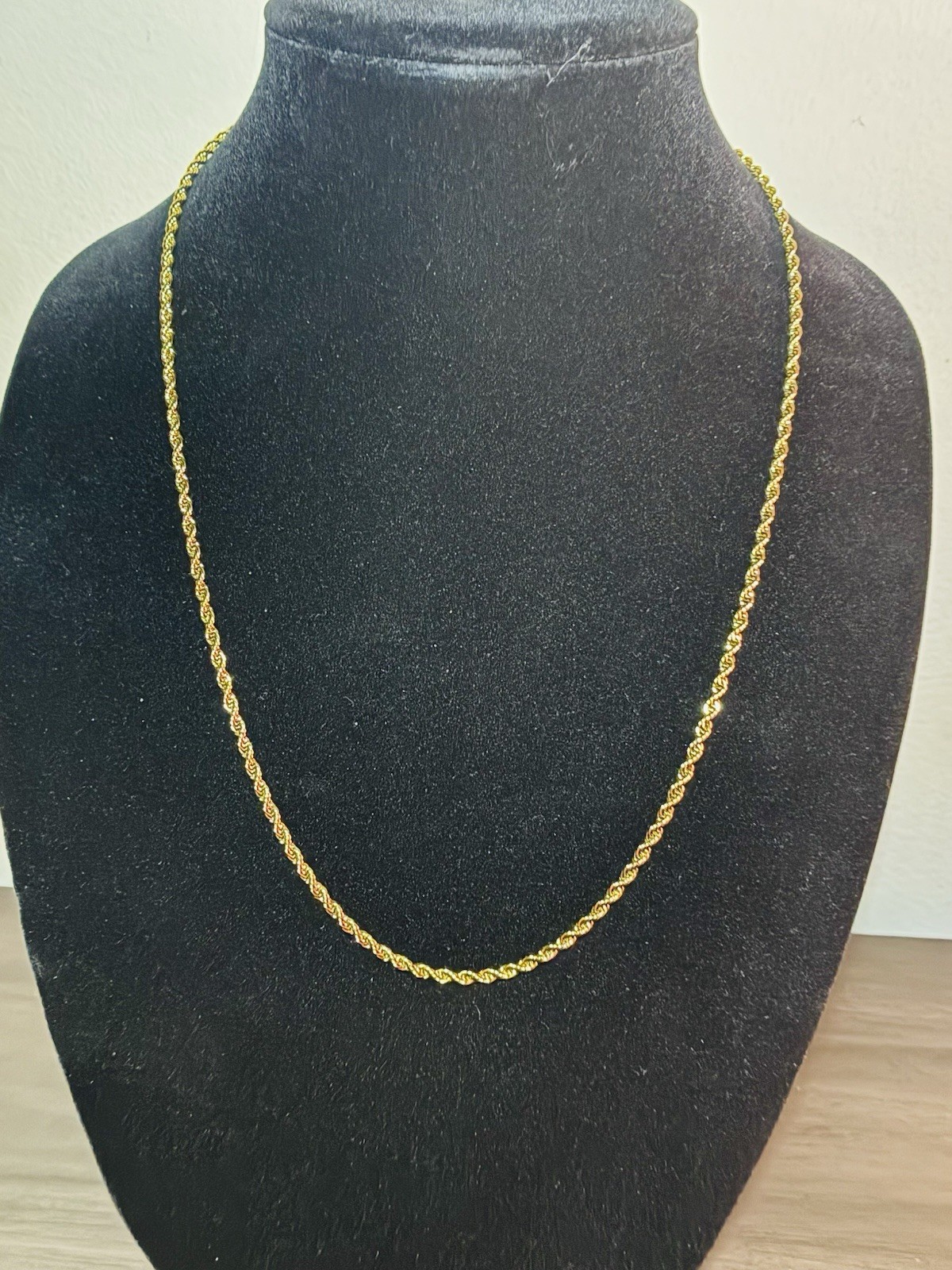 24in 2mm Gold Plated Stainless Steel Rope Chain