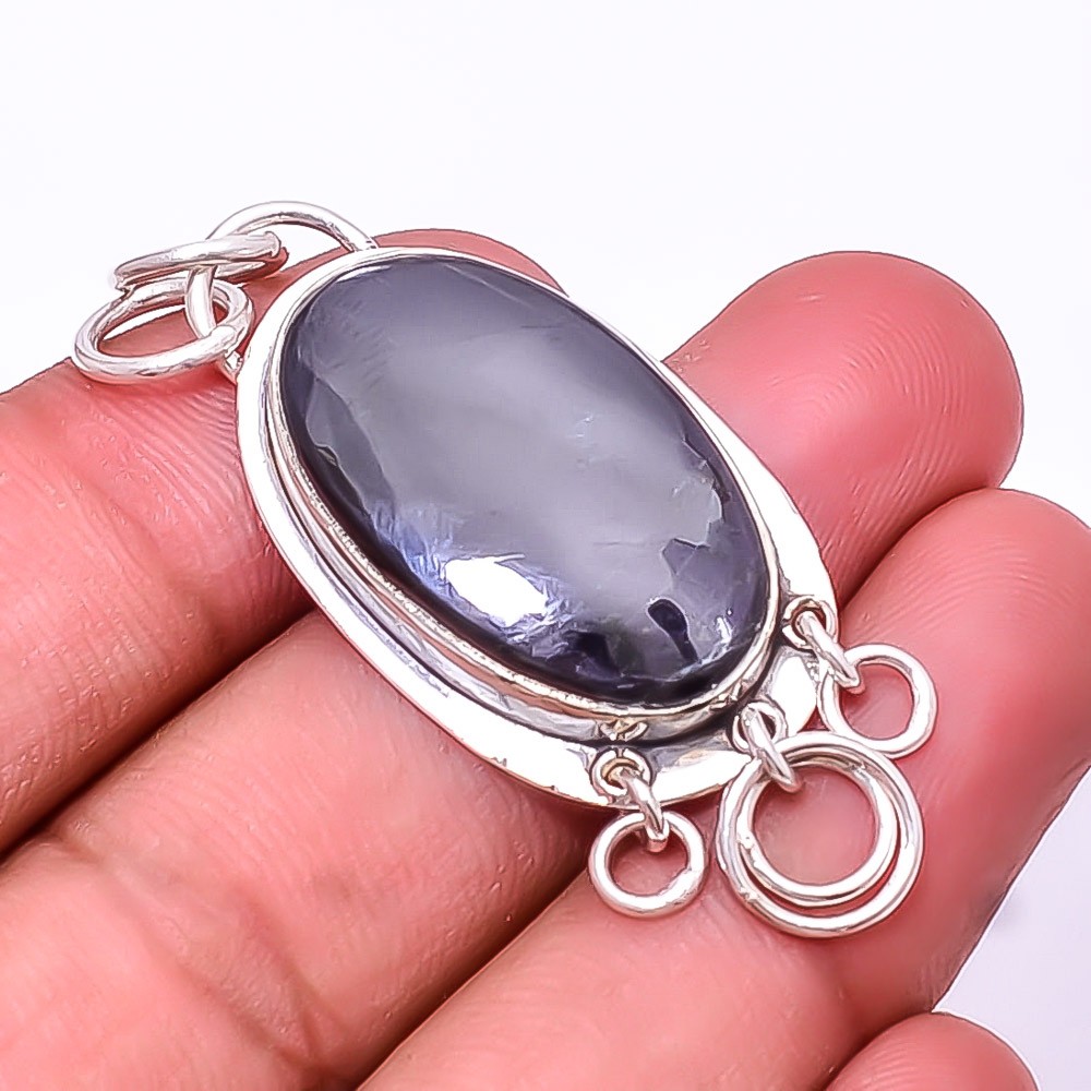 Hypersthene – Canada Handmade Gemstone 925 Sterling Silver Pendant 2.07″ P11