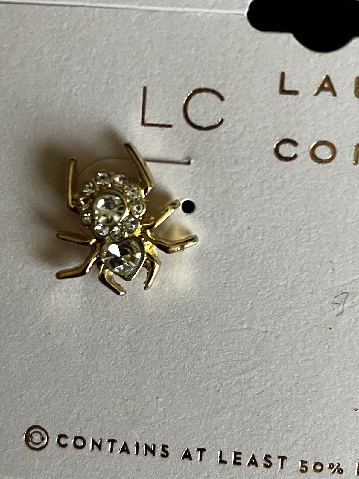NEW LC Lauren Conrad Pretty Gold Tone Stud Spider Earrings
