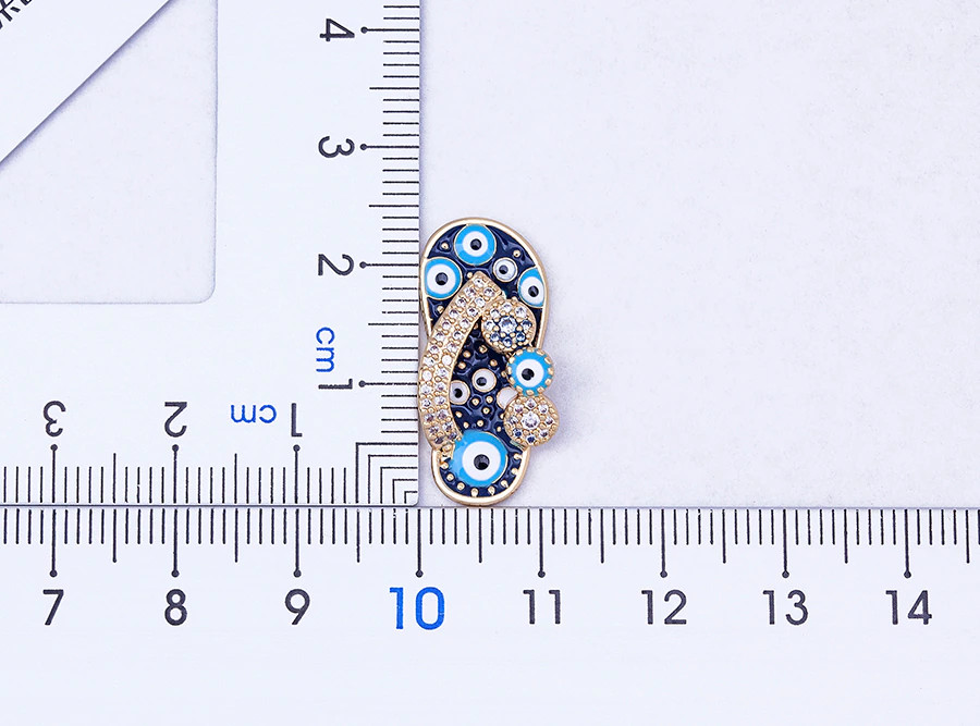 Fashion Jewelry Gold Cubic Zircon Slipper Sandal Evil Eye Pendant Necklace 1-216