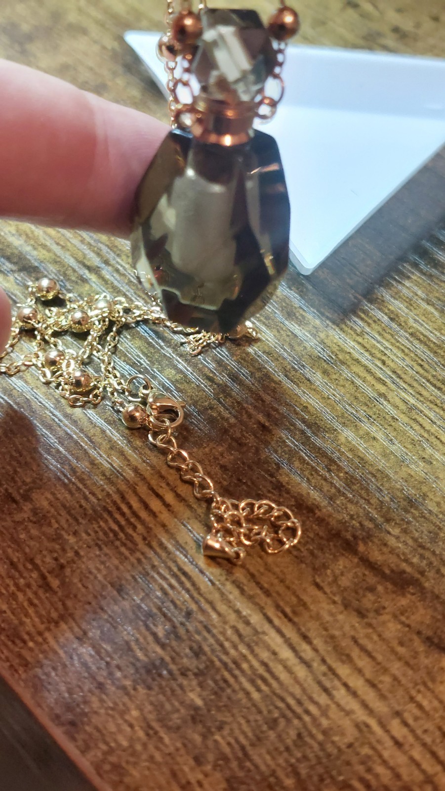 Natural Smoky Quartz Perfume Bottle Necklace