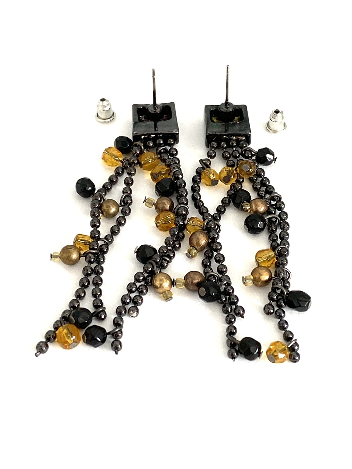 Earrings Dangles Drops Long Black