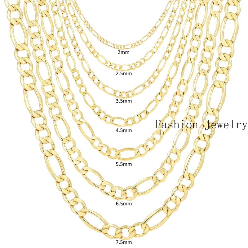 14K Yellow Gold 2mm- 7.5mm Chain Italian Link Necklace Men Women 16″- 30″