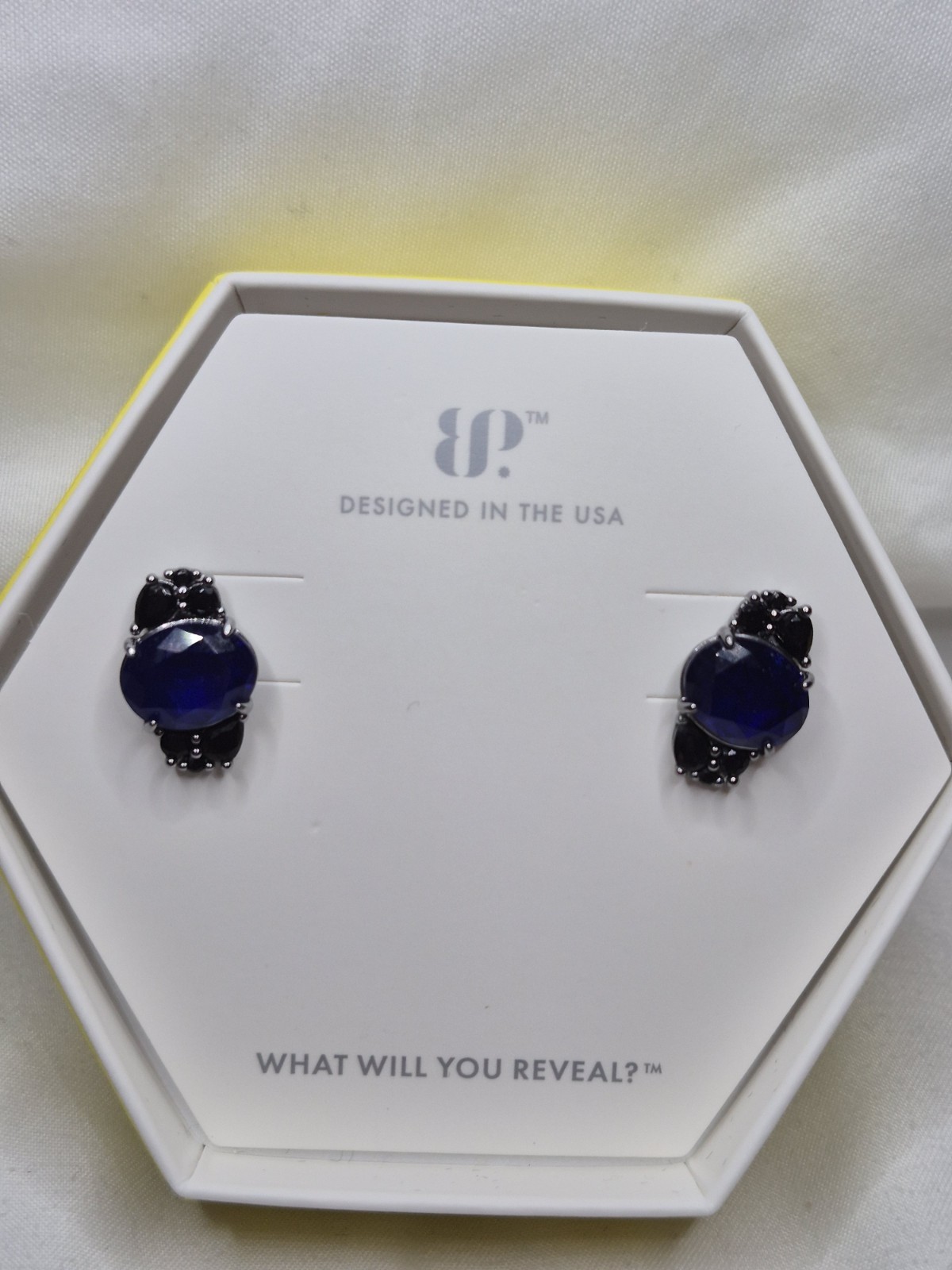 Bomb Party Earrings ‘Just Say Yes’ RBP8926 LC Sapphire Fused W/ Quartz Hematite