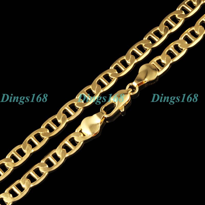 18K Gold Filled 5.5mm Wide Mariner Link Anchor Chain Necklace, Bracelet, Anklet