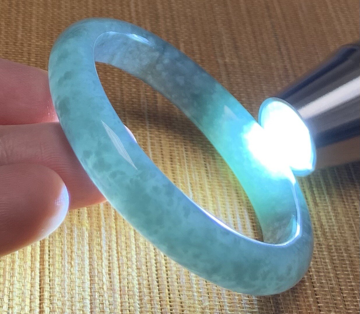 Certified Green Natural JADE JADEITE BABY Child Bangle Bracelet 45 mm 418145