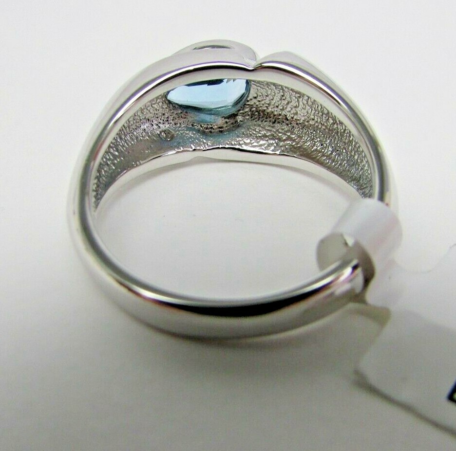 Allison Reed Silver Tone Blue Topaz Ring Size 6.5 (O45 1568 05) NEW