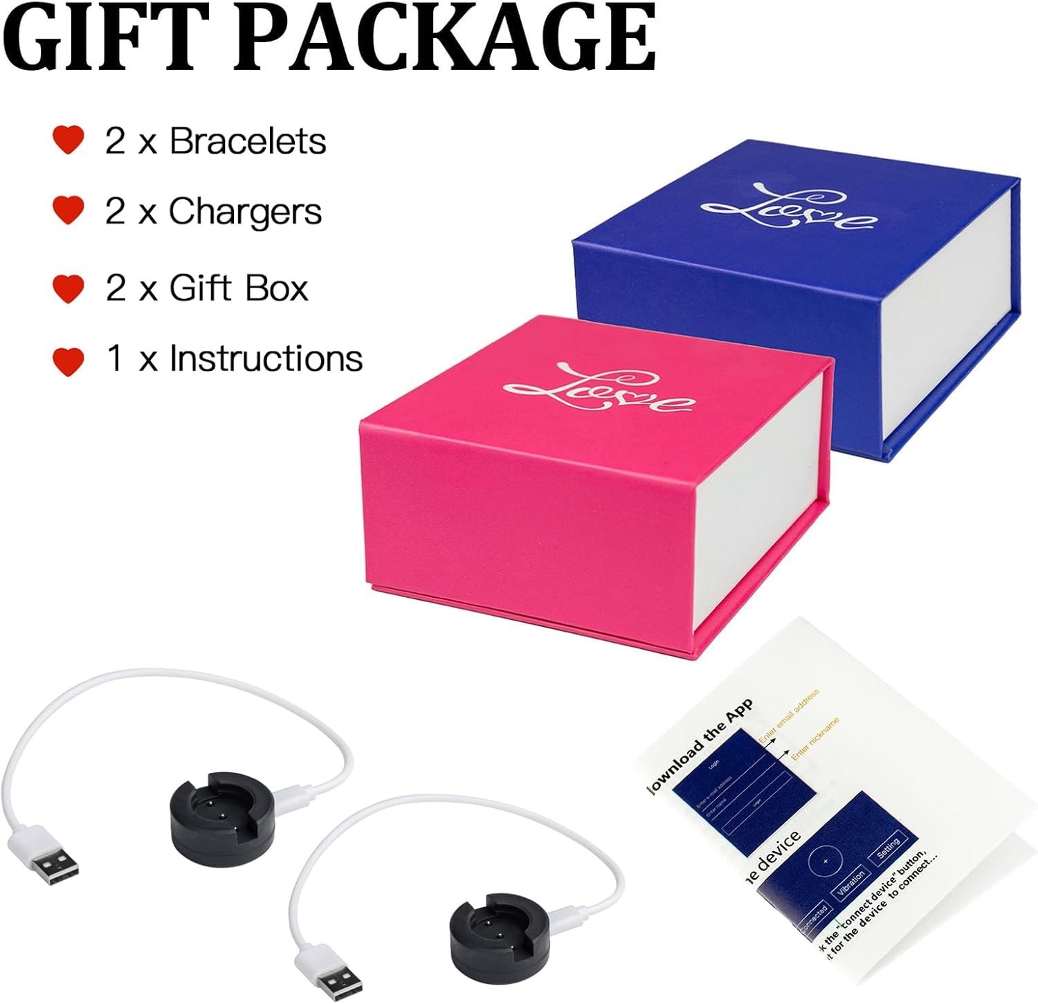 Smart Matching Couples Bracelets with SOS Function – Perfect for Long Distance