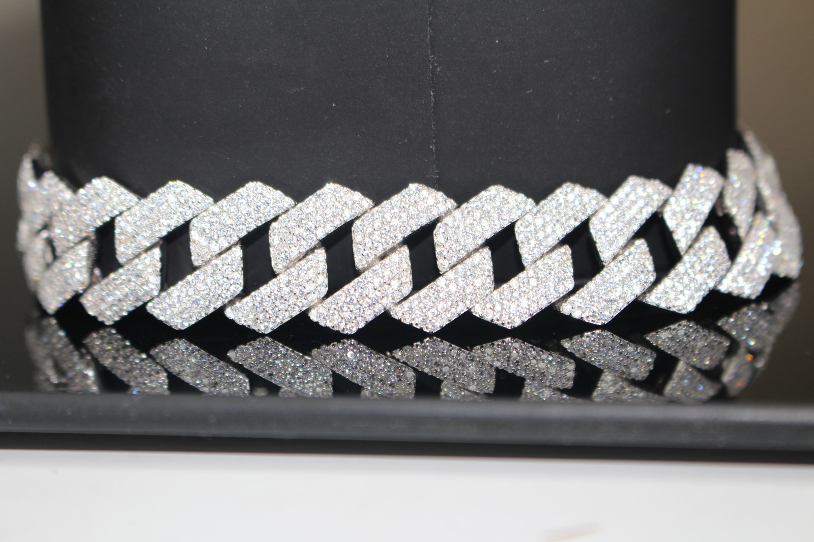 14mm Cuban Miami Prong 925 Sterling Silver Bracelet 15ct Lab Sim VVS Diamond 43g