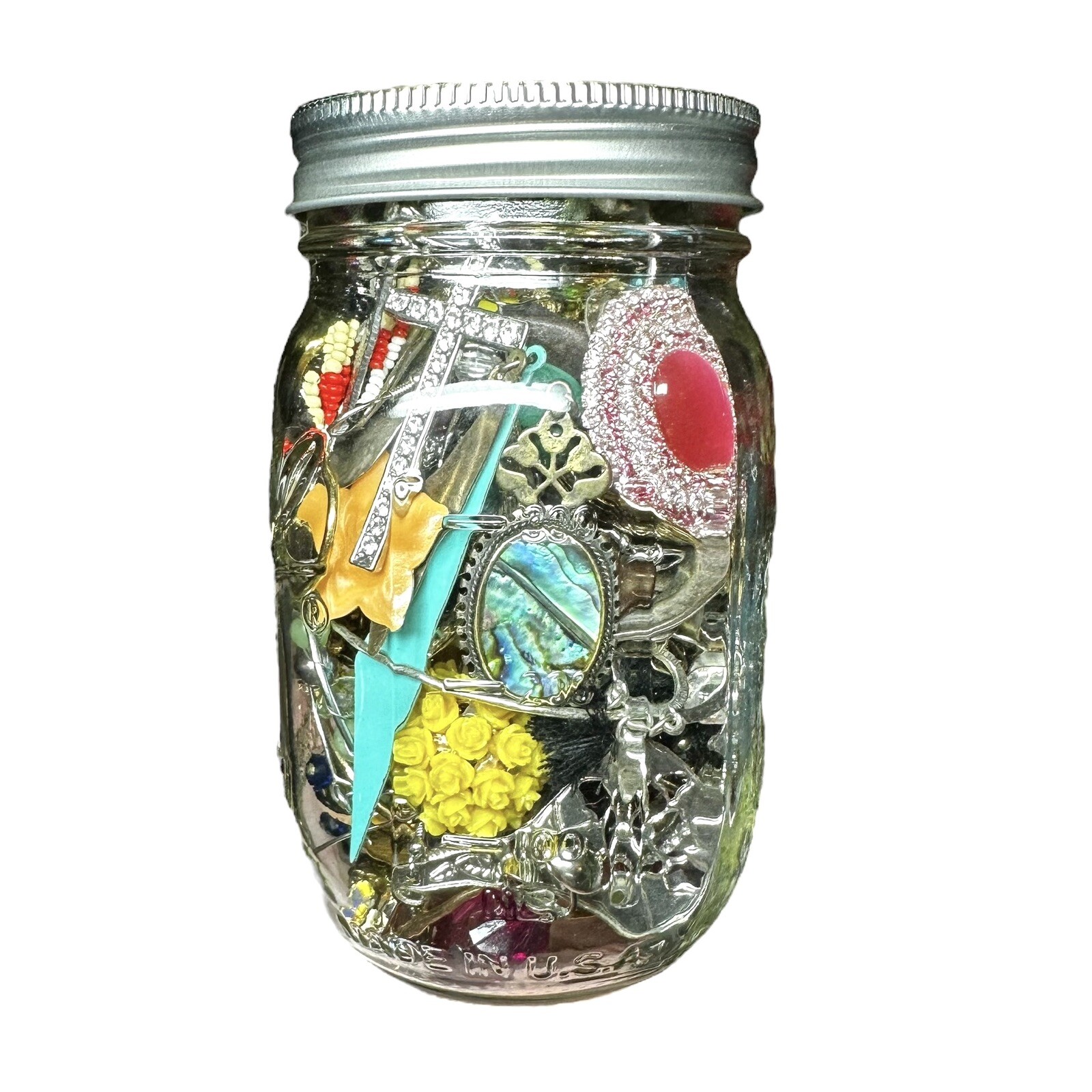 GIFT 16 oz Mason Jar Mystery Lot Surprise Box Jewelry Necklaces Tik Tok Mixed