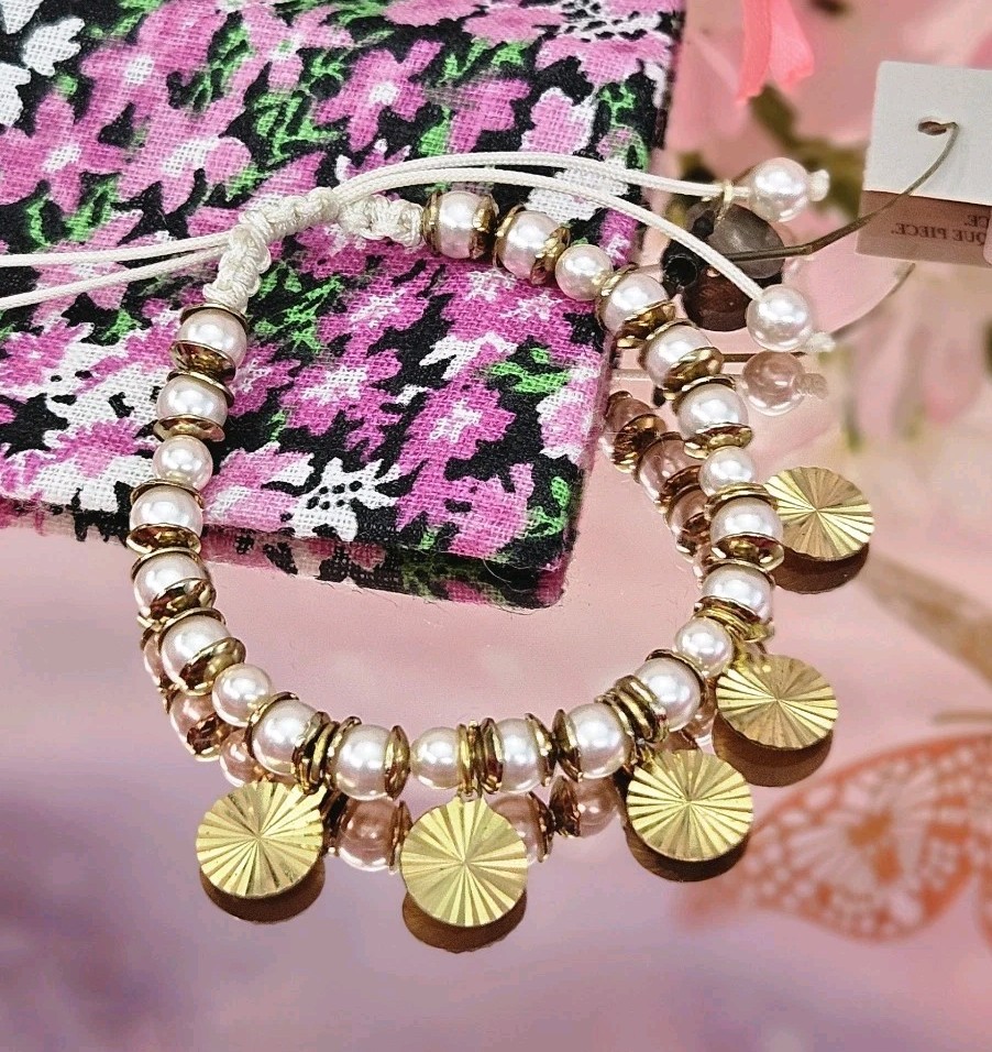 Deepa Gurnani Bracelet Aviva Ivory Beaded Charm Bracelet Boho Vacation Modern