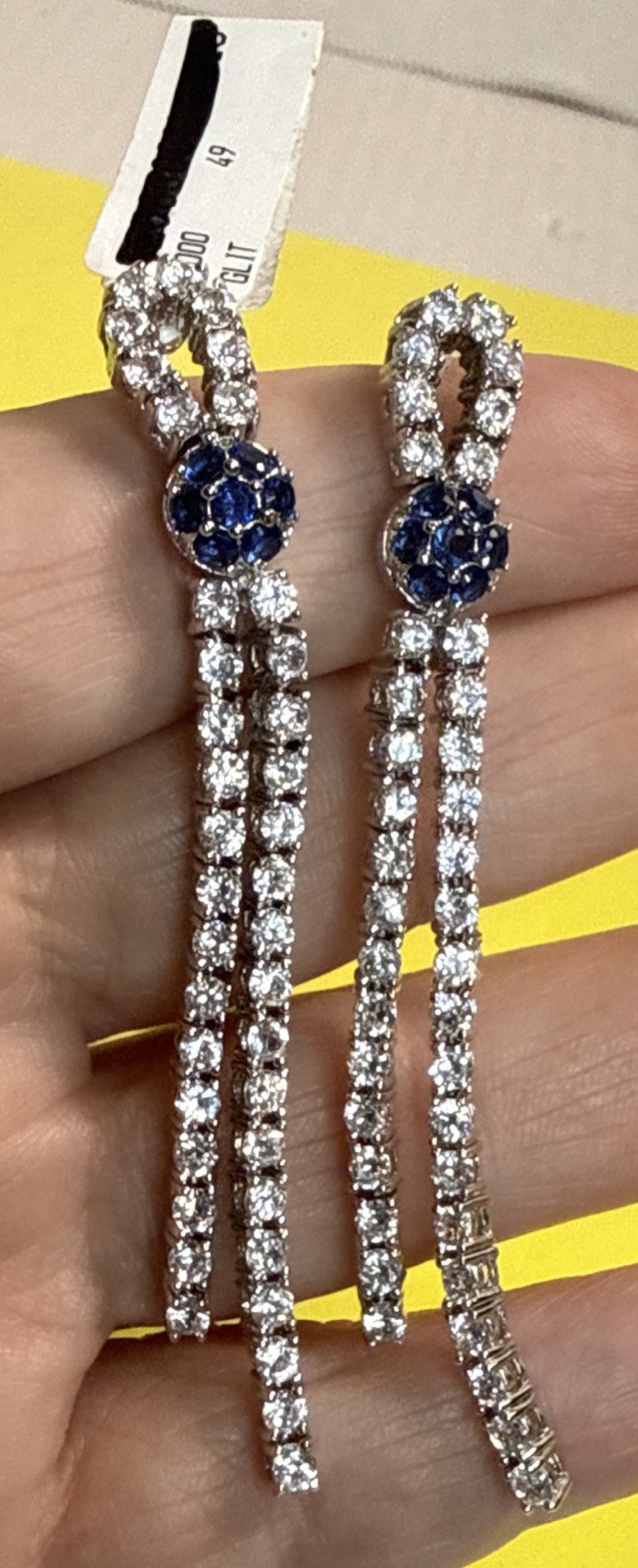 Long Beautiful Earrings For Special Occasions. New With Tag 2 3/4” Sparkle