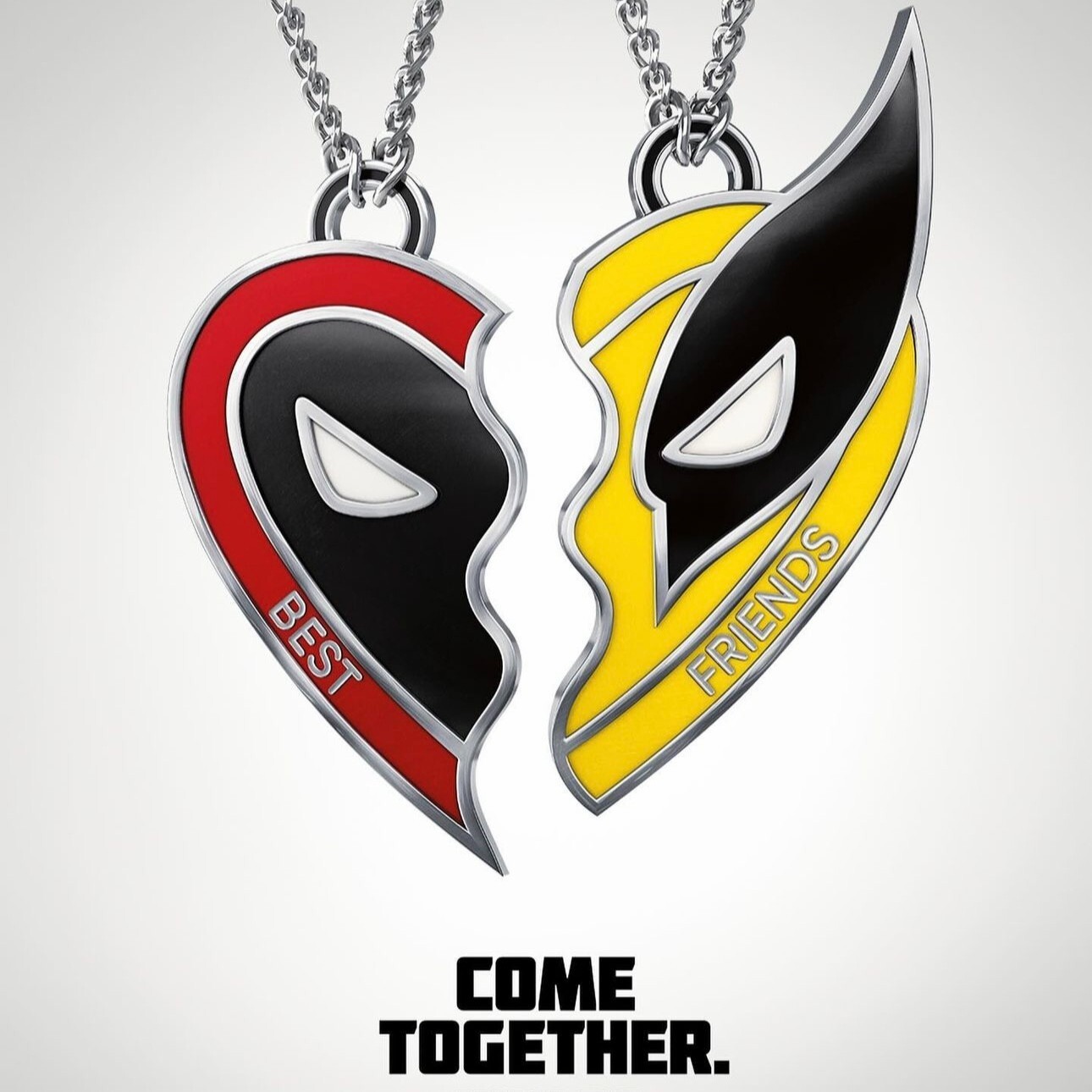 Deadpool & Wolverine Best Friends Friendship Necklace inspired Marvel Superhero