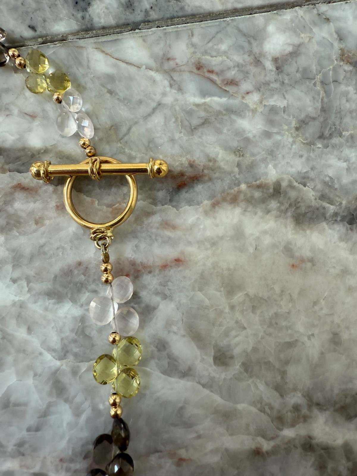 semi precious stoned gold plated 16″ necklace STUNNING!