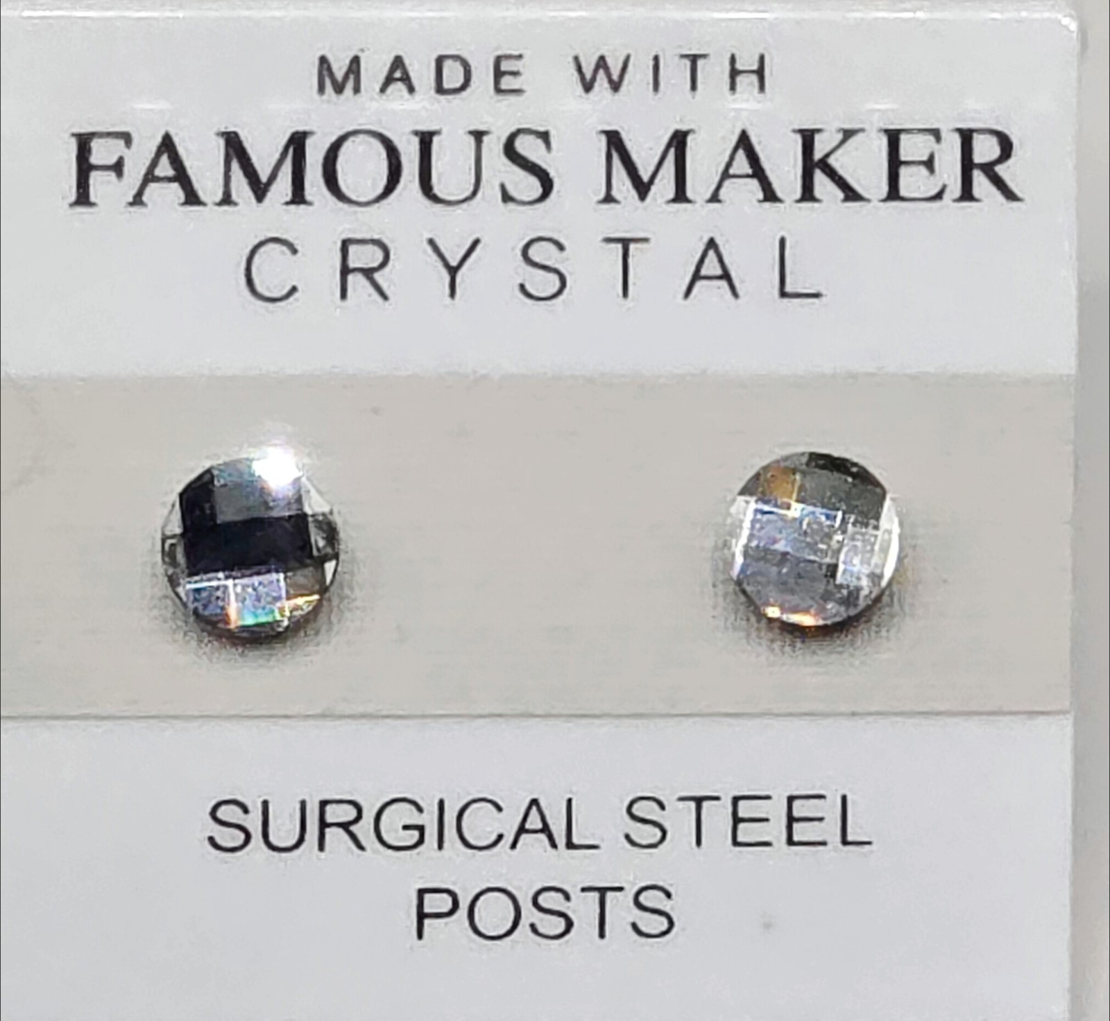 Silver Round Stud Earrings 6mm Crystal Circle Made with Swarovski Elements