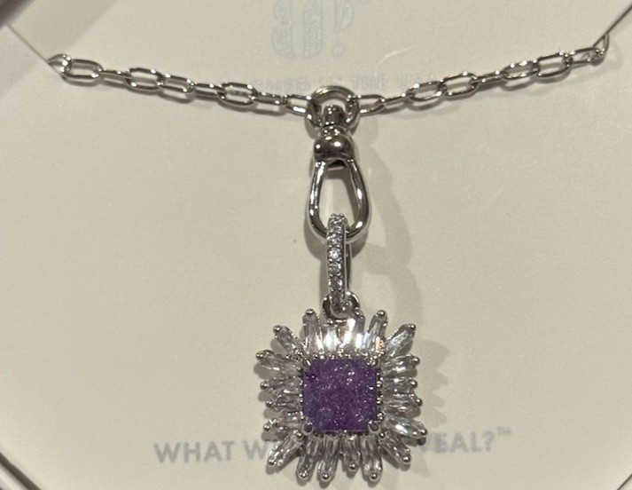 Bomb Party BP, NK53693-Never Not Beaming Necklace-Amethyst on Rhodium-NEW