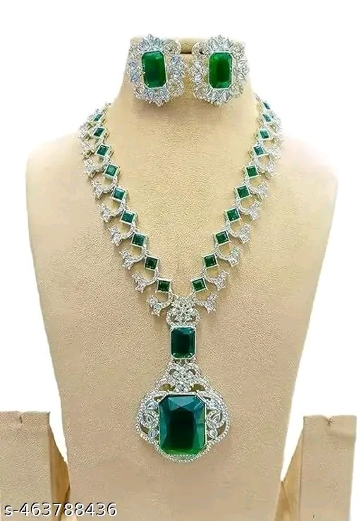 Nita Ambani Green Stone Long Kundan Necklace Wedding Partywear Women Jewelry Set